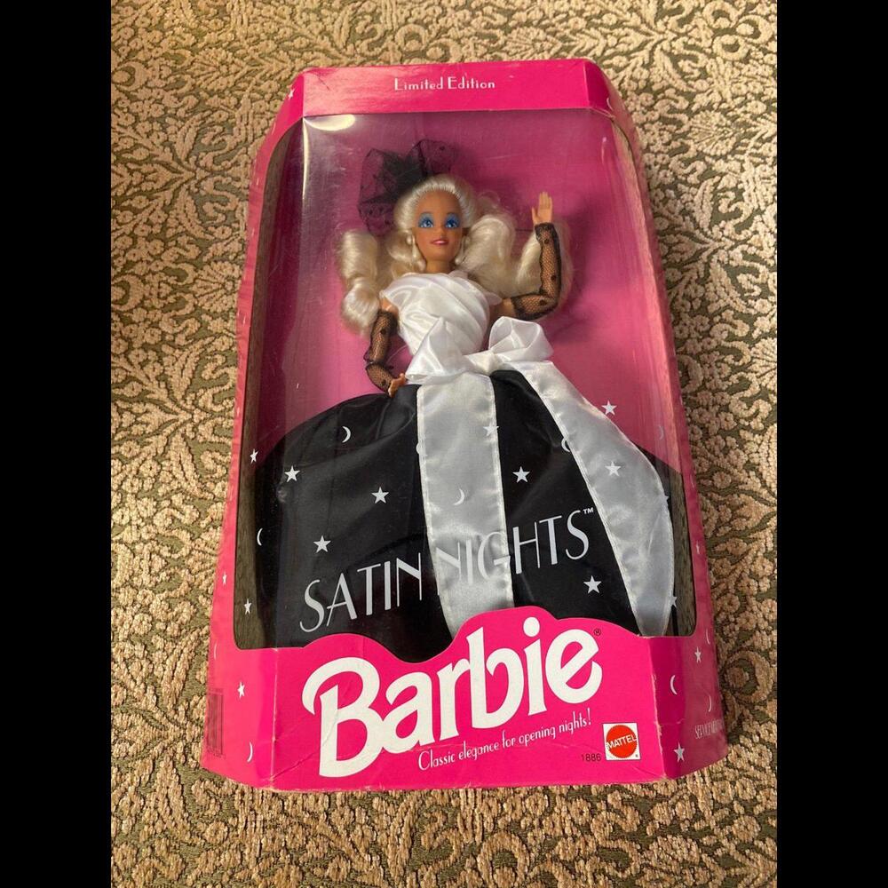 1992 Mattel Service Merchandise Satin Nights Barbie Doll 1886‎ New In Box